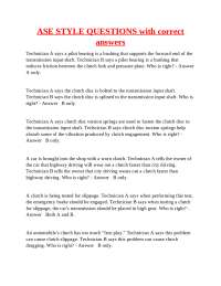 ASE Style Questions and Answers on Automotive Transmissions