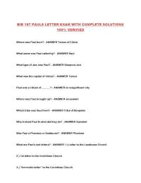Paul's Letters: An Examination of Key Epistles and Their Themes