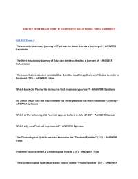 BIB 107 Exam 3: New Testament Studies - Questions and Answers
