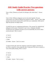 ASE Study Guide: Air Conditioning Practice Tests