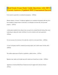 Real Estate Exam Study Guide Questions and Answers: Iowa