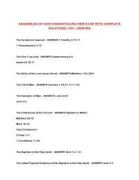 Assemblies of God Credentialing Exam: Key Terms and Concepts