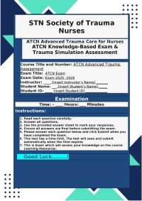 ATCN Advanced Trauma Care for Nurses: Abdominal & Pelvic Trauma Review