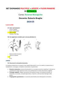 Paniere botanica e biodiversità vegetale