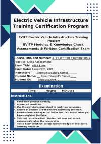 Electric Vehicle Infrastructure Training Certification Program: EVITP Written Exam Review