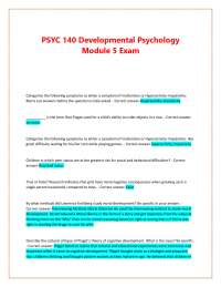 PSYC 140 Developmental Psychology Module 5 Exam: Questions and Answers