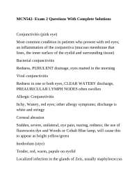 Exam 2 Solutions: Conjunctivitis, Cold, Sinusitis, Pharyngitis, & Influenza