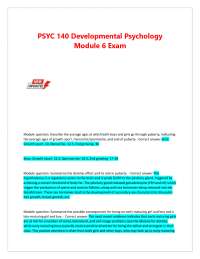 PSYC 140 Developmental Psychology Module 6 Exam: Questions and Answers
