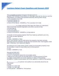 Louisiana Notary Exam Questions and Answers 2024: A Comprehensive Guide to Civil Law