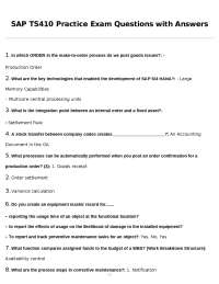 SAP TS410 Practice Exam Questions and Answers