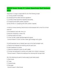 NRFSP Exam Study #1: Food Safety Questions and Answers