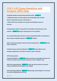 FDNY S-93 Exam Questions and Answers 100% Pass