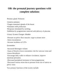 Prenatal Journey: Questions and Answers for OB Students