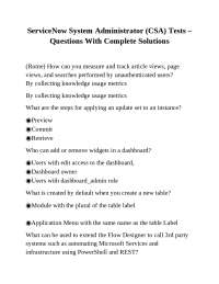 ServiceNow System Administrator (CSA) Tests - Questions With Complete Solutions (Rome)