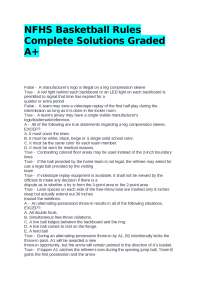 NFHS Basketball Rules: Complete Solutions Graded A+