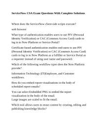 ServiceNow CSA Exam Questions and Answers