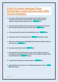 Fire Safety Manager Exam: Questions and Answers
