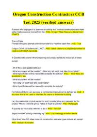 Oregon Construction Contractors CCB Test 2025 (verified answers)