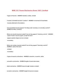 BME 312 Tissue Mechanics Exam: Muscle Types, Functions, and Contractions