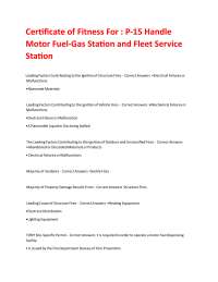 Fire Safety for Fuel Dispensing Facilities: A Guide with Exercises