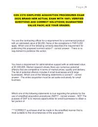 CON 2370 SIMPLIFIED ACQUISITION PROCEDURES EXAM  2025| BRAND NEW ACTUAL EXAM.