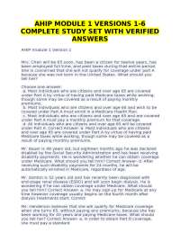 AHIP Module 1 Study Guide: Complete Study Set with Verified Answers