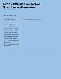 ANCC – PMHNP Sample Test Questions