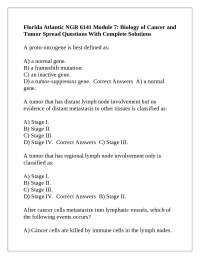 Biology of Cancer and Tumor Spread: Multiple Choice Questions with Solutions