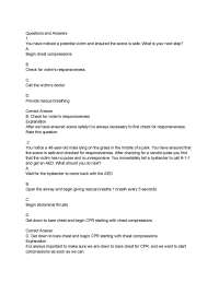 CPR and First Aid: Multiple Choice Questions and Answers
