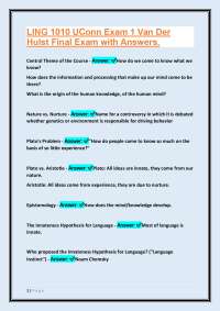 LING 1010 UConn Exam 1: Exploring the Origins of Human Knowledge and Language
