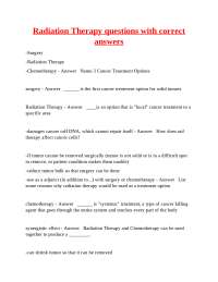Radiation Therapy: Questions and Answers for Medical Students