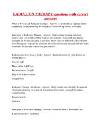 Radiation Therapy: Principles, Techniques, and Applications