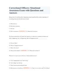 Correctional Officers: Situational Awareness Exam with Questions and Answers