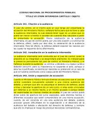 Procedimiento Penal: Audiencia Intermedia y Juicio Oral