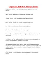 Glossary of Important Radiation Therapy Terms