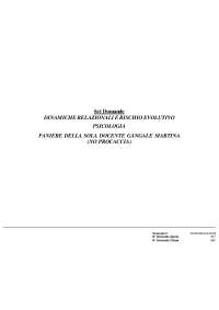 Paniere 2025 DINAMICHE RELAZIONALI E RISCHIO EVOLUTIVO prof.ssa GANGALE MARTINA