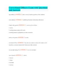 Correctional Officers Exam with Questions and Answers