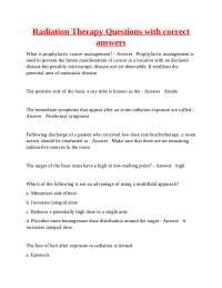Radiation Therapy Questions and Answers: A Comprehensive Guide for Students