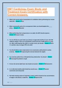 EMT Cardiology Exam Study Guide: Questions and Answers