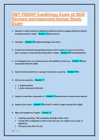 EMT FISDAP Cardiology Exam of 2025 Revised and Improved Human Study Exam
