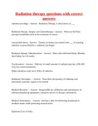 Radiation Therapy: Questions and Answers for Medical Students