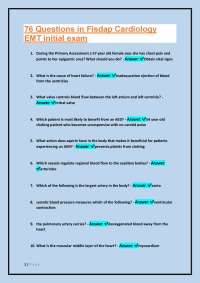 76 Questions in Fisdap Cardiology: EMT Initial Exam