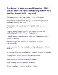 Test Bank For Anatomy and Physiology 12th Edition Marieb By Elaine Marieb Question with Ve