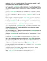 Massachusetts Pesticide Applicator Core Exam: Questions and Answers