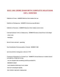 Crime and Criminology: Key Concepts and Theories