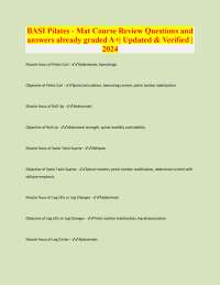 BASI Pilates Mat Course Review Questions and Answers