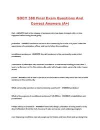 SOCY 388 Final Exam Questions and Answers: Criminal Justice System