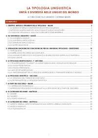 Riassunto del libro LA TIPOLOGIA LINGUISTICA, UNITÀ E DIVERSITÀ NELLE LINGUE DEL MONDO