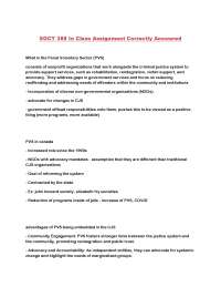 The Penal Voluntary Sector in Canada: A Critical Analysis