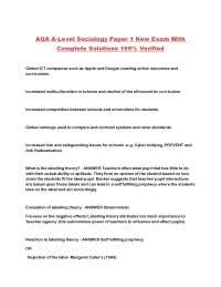 AQA A-Level Sociology Paper 1 New Exam With Complete Solutions 100% Verified